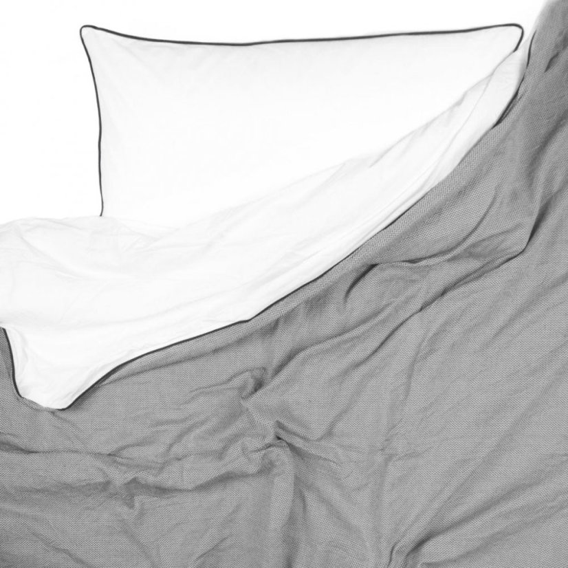 Terapeutická zátěžová deka Levia - Povlečení: Žakár (bílá / černá)