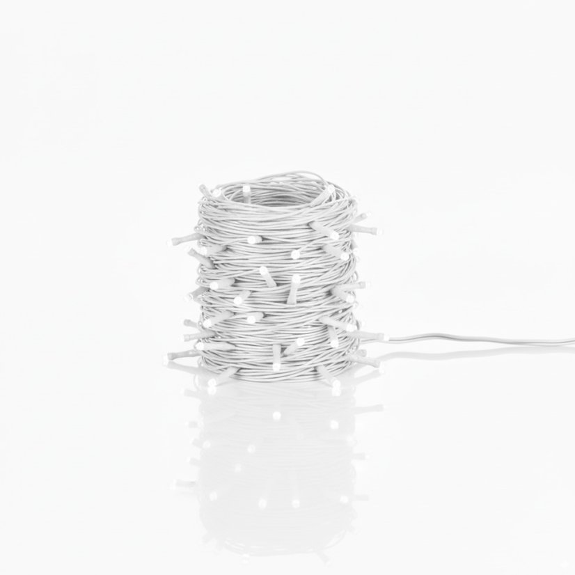 Světelný řetěz bez modré složky do zásuvky (minimalistický) - Barva: Černá, Délka: 10 m