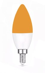 3W LED žárovka bez modré složky světla (svíčková E14)