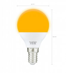 3W LED žárovka bez modré složky světla (baňka E14)